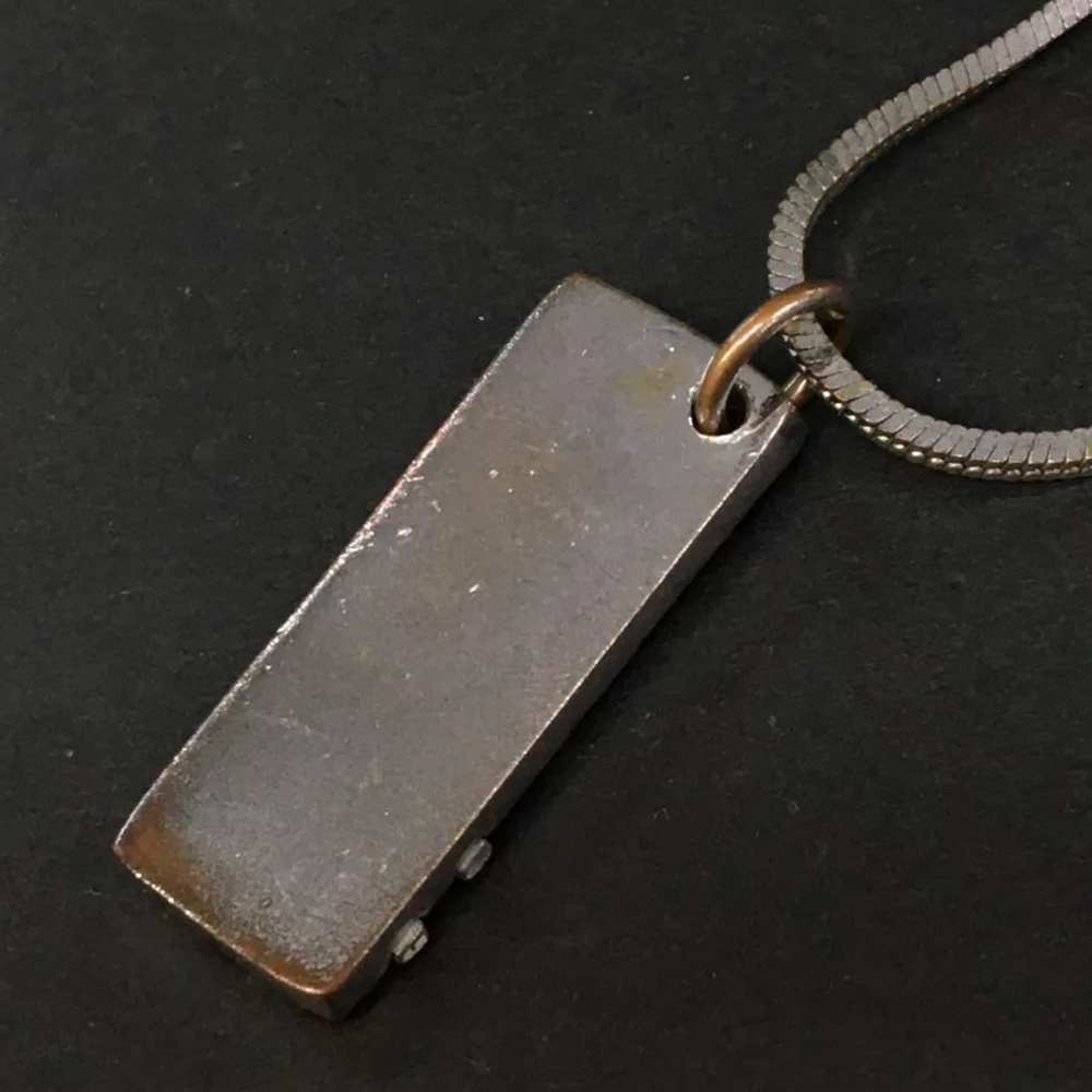 Authentic Christian Dior Trotter Oblique Silver Tone Pendant Necklace - Picture 7 of 9
